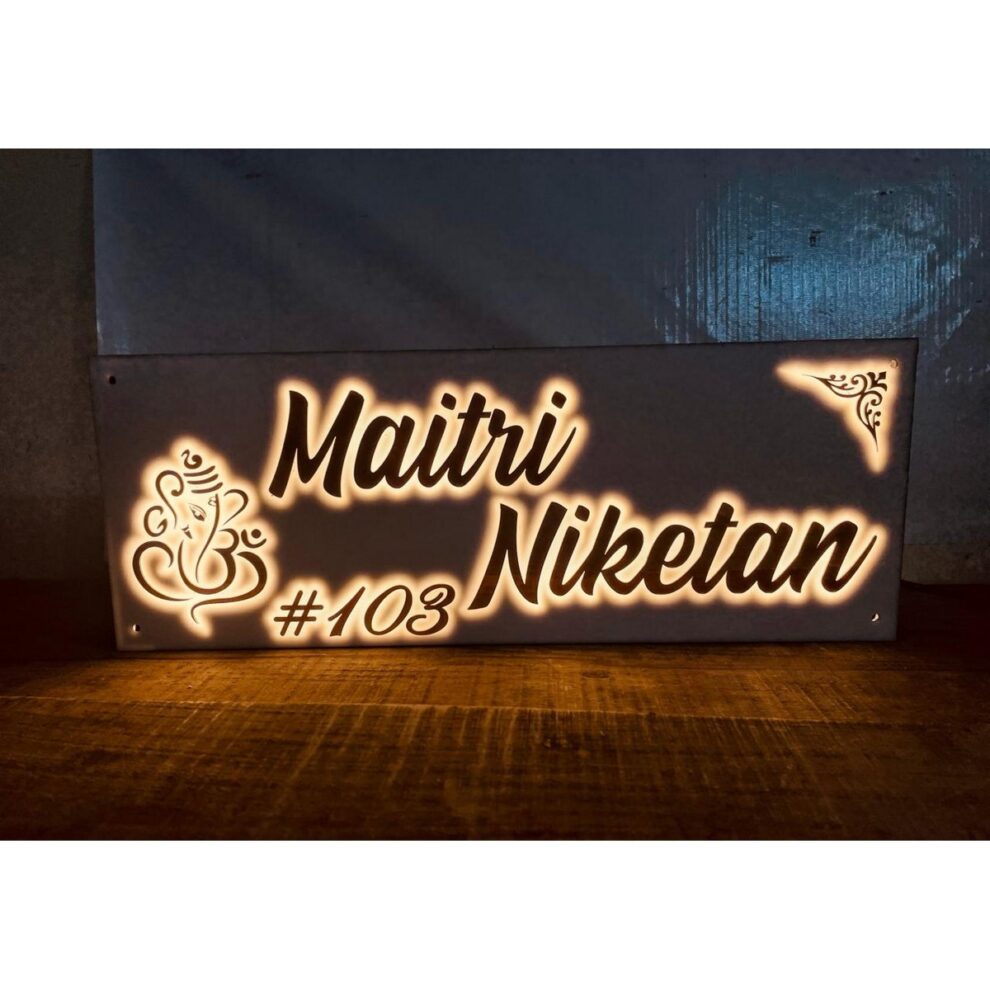 Acrylic Led Name Plate Customizable Embossed Letters