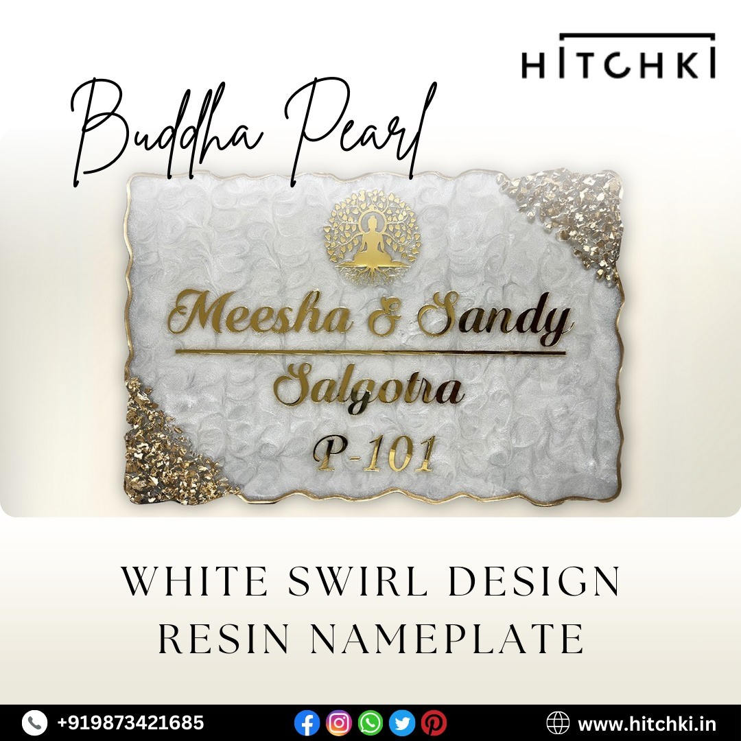 Buddha Pearl Resin Nameplate
