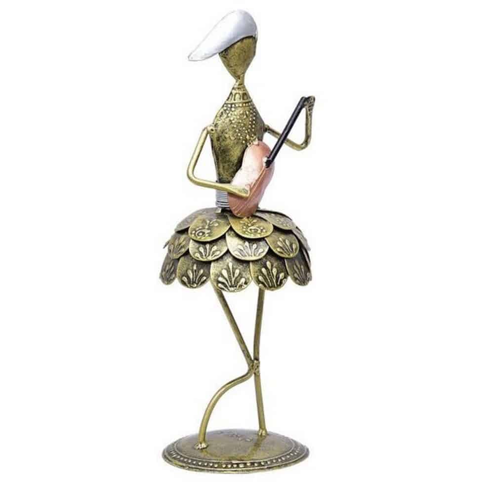 Set of 3 Metallic Iron Lady Statue for Table Top HITCHKI