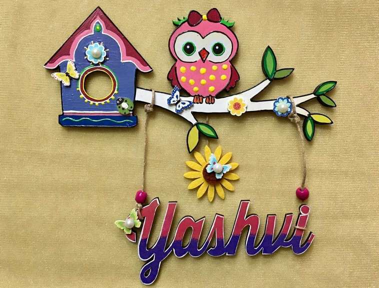 door name plates for cute kids room hand made  Kids Name Plate