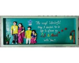 3D Customized Clay Art Family Frame Anniversary gifts