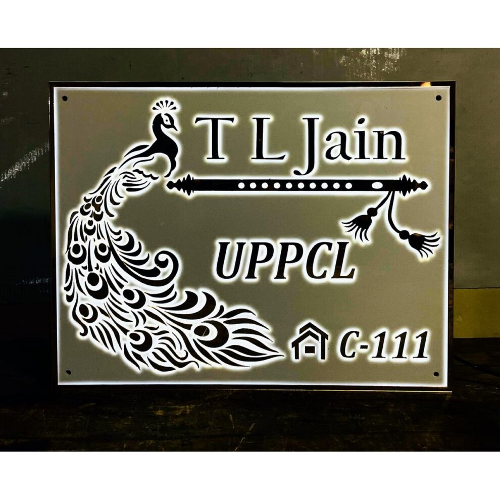 Embossed Name Graphics Acrylic Letters Waterproof LED Name Plate | 3D Embossed