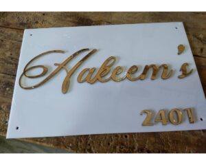 3D Embossed Acrylic Name Plate – Design 1 1