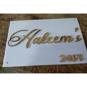 3D Embossed Acrylic Name Plate – Design 1 1