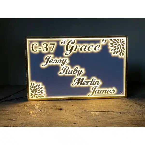 3D Embossed Letters LED House Name Plate 2