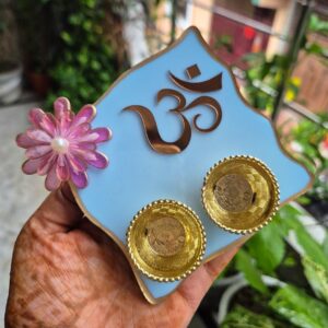 3D Flower Om Decorative Mini Pooja Platter