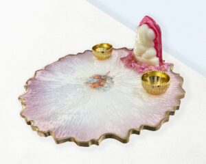 3D Ganesha Metallic Pooja Platter