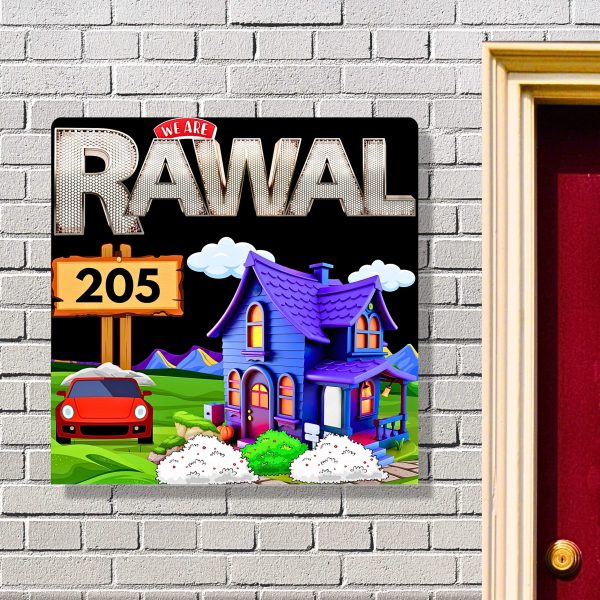 3D font acrylic door name square 4
