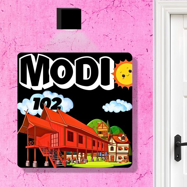 3D font acrylic door name square 5