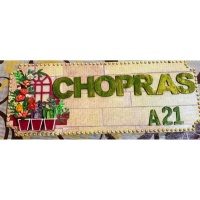 Handmade Customized Family Nameplate For Home 3d Arch window Name Plate with flower pots