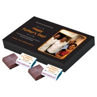 Personalized Fathers Day Chocolates Box with Photograph Name and Message 18 Pcs Happy Fathers Day Personalized Chocolate Box Gift