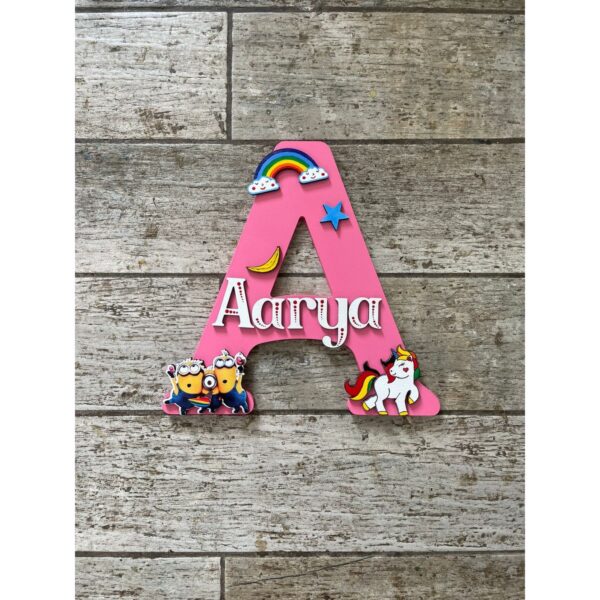 A Letter Kids Unicorn And Minion Nameplate 1