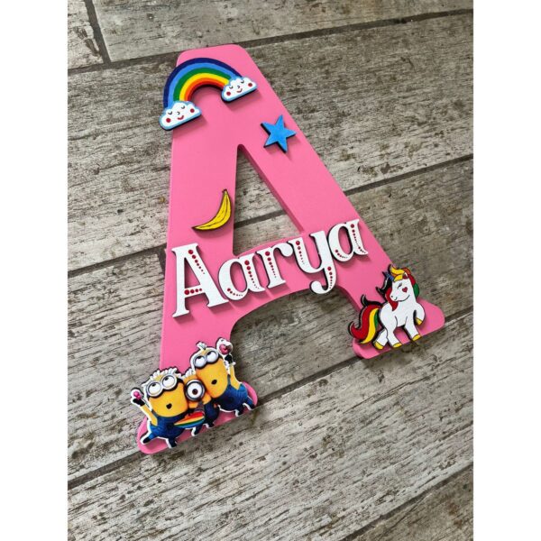 A Letter Kids Unicorn And Minion Nameplate 4