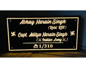 Acrylic Army Design LED Waterproof Name Plate