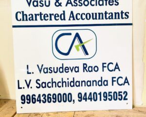 Acrylic Chartered Accountant Nameplate 2 feet 1