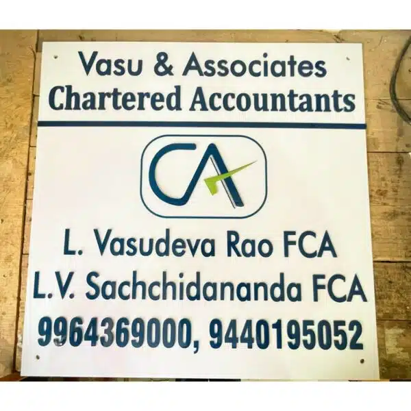 Acrylic Chartered Accountant Nameplate 2 feet 2