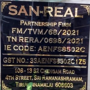 Acrylic Company Name Plate Blabk with Golden