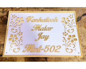 Acrylic Customizable Lazer Cut Home Name Plate