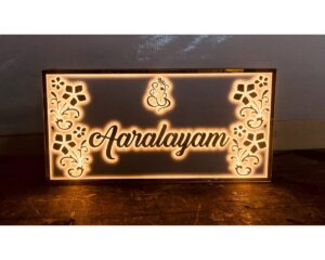 Acrylic Customizable Waterproof Golden Embossed Letters Home Name Plate