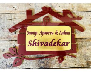 Acrylic Designer Hut Shape Name Plate