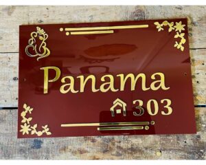 Acrylic Flat Name Plate customizable