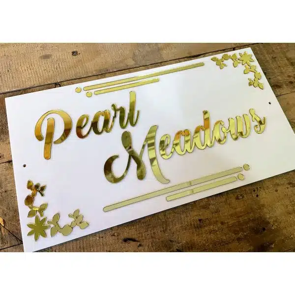 Acrylic Golden letters Home Name Plate 2