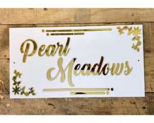 Acrylic Golden letters Home Name Plate