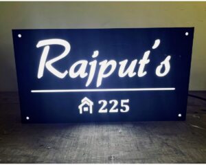 Acrylic Home LED Name Plate Cool White Leds