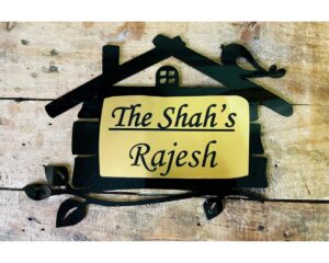 Acrylic Home Name Plate customizable design