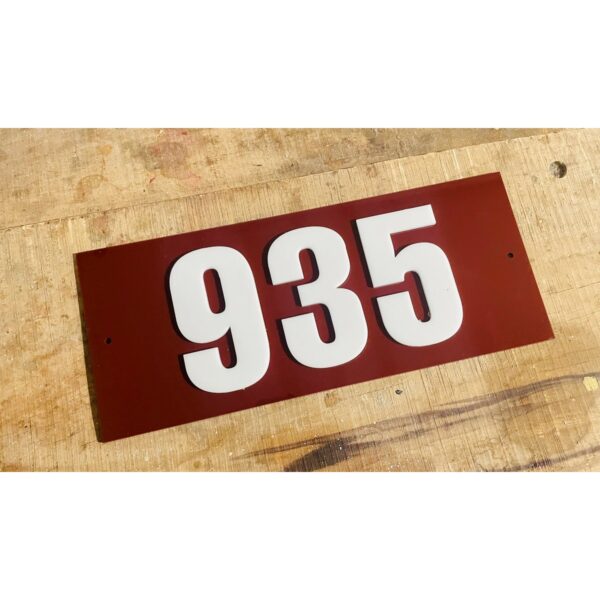 Acrylic House Number Plate   Brown + White 2