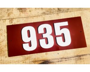 Acrylic House Number Plate   Brown + White