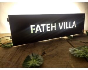 Acrylic Laser cut LED Name Plate