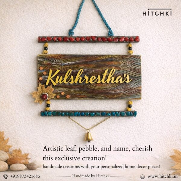 Acrylic Leaf Pebble and Name Nameplate