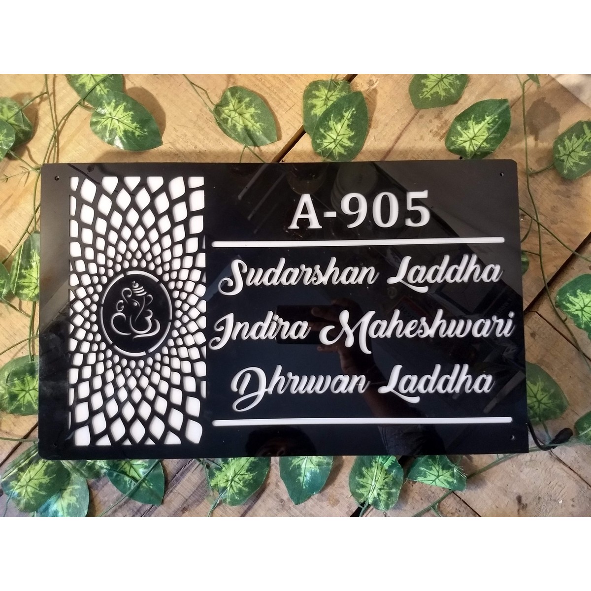 name plate design with light under 1000