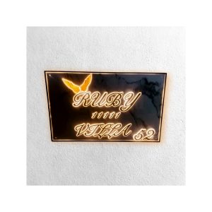 Acrylic Multicolor Printed Base LED House Name Plate waterproof 2