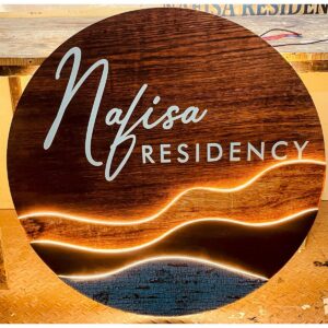 Acrylic Multicolor Wooden Texture Wall Sign