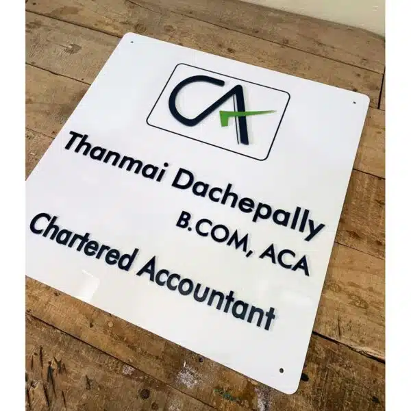 Acrylic Office Name Plate - Chartered Accountant 2