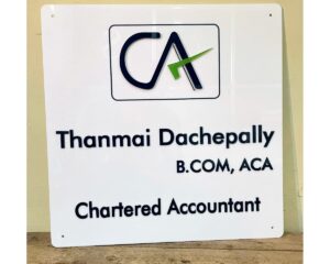 Acrylic Office Name Plate Chartered Accountant