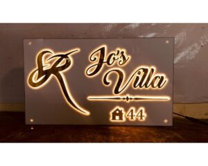 Acrylic Personalised Waterproof LED Wall Name Plate