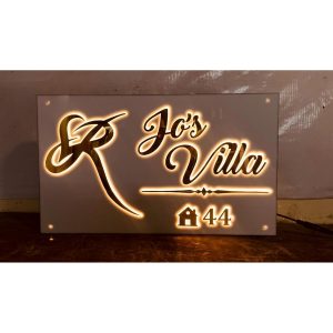 Acrylic Personalised Waterproof LED Wall Name Plate