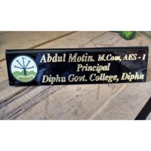 Acrylic Table Name Plate Both side embossed letters