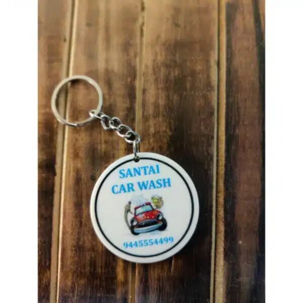 Acrylic UV Printed Car Wash Keychain