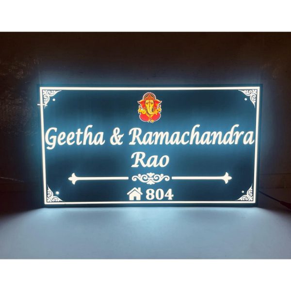Acrylic Waterproof LED Home Name Plate cool white leds