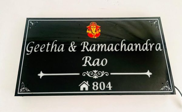 Acrylic Waterproof LED Home Name Plate cool white leds 2