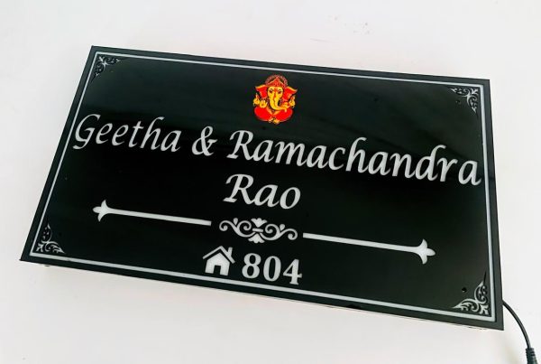 Acrylic Waterproof LED Home Name Plate cool white leds 4
