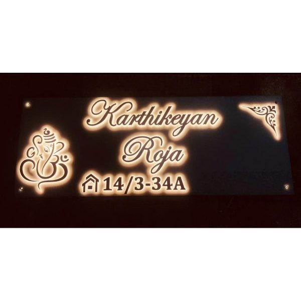 Acrylic led house name plate