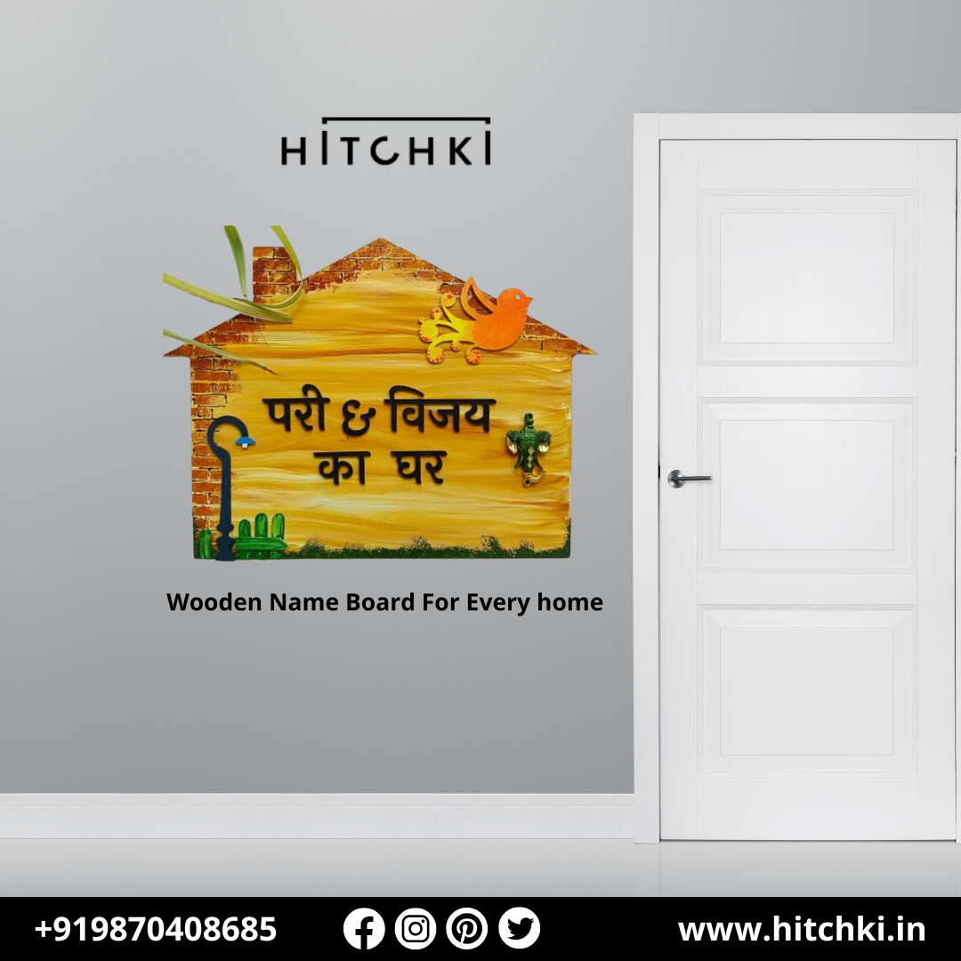 Add a Warm Welcome to Your Home with a Personalized Wooden Name Board from Hitchki