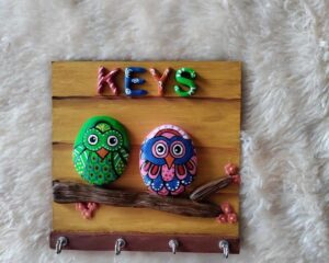 Adorable And Colorful Owl Keyholder