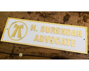 Advocate Acrylic Name Plate