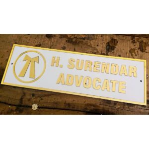 Advocate Acrylic Name Plate